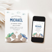 愛らしいモンスタートラックをテーマにした招待状 招待状