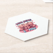 愛らしいモートウベビーピギーヒッポデザインロングスル ペーパーコースター (アングル)