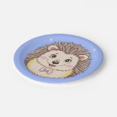 愛らしいヤマアラシ動物のペット漫画誕生日 ペーパープレート (アングル)
