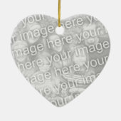 愛らしいユニコーンとコーヒーと自分の写真 セラミックオーナメント (裏面)