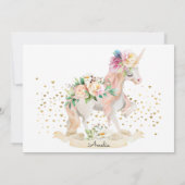 愛らしいユニコーンのイラスト 子供たちを幸せな誕生日に カード (裏面)