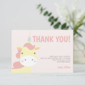 愛らしいユニコーンのサンキューカード サンキューカード (スタンド正面)