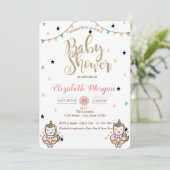 愛らしいユニコーンスターズベビーシャワー招待状 招待状 (スタンド正面)