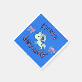 愛らしいユニコーンハッピーバースデーリボンスター スタンダードカクテルナプキン (角)