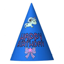 愛らしいユニコーンハッピーバースデーリボンスター パーティーハット
