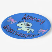 愛らしいユニコーンハッピーバースデーリボンスター ペーパープレート (アングル)