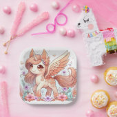 愛らしいユニコーン赤ちゃんシャワー ペーパープレート (パーティー)