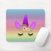 愛らしいユニコーン顔カラフル, -パーソナライズされた マウスパッド (マウス)