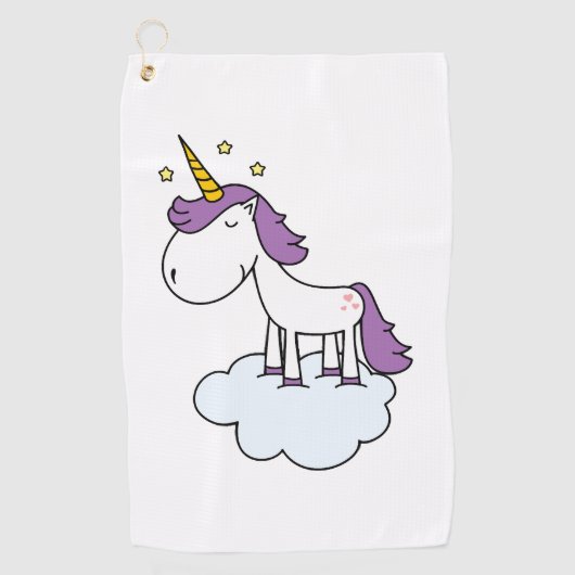 愛らしいユニコーン ゴルフタオル (正面)
