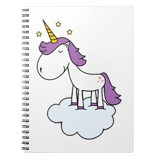 愛らしいユニコーン ノートブック (正面)