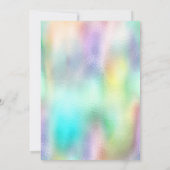 愛らしいユニコーン,フローラ,ホログラフィックベビーシャワー 招待状 (裏面)