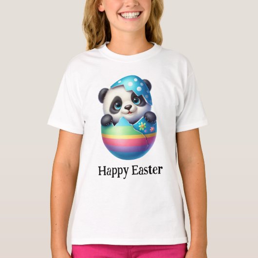 愛らしいユーモアのイースター赤ちゃんパンダ Tシャツ (正面)