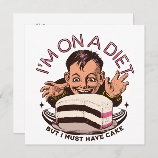 愛らしいユーモア満載 ダイエット中だけどケーキは我慢できない (正面/裏面)