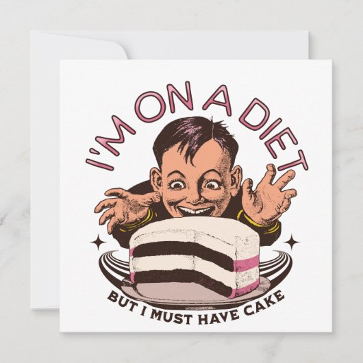 愛らしいユーモア満載 ダイエット中だけどケーキは我慢できない (正面)