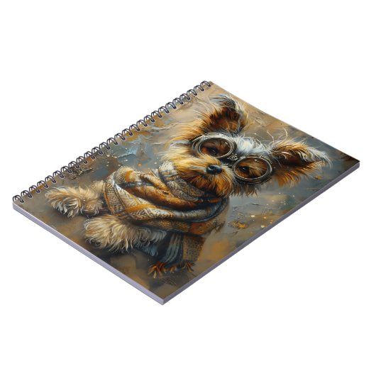 愛らしいヨークシャーテリア犬ゴーグルグラス163 ノートブック (左側)