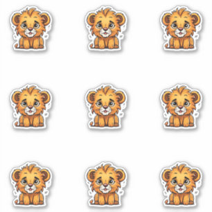愛らしいライオンかわいいステッカーパック シール