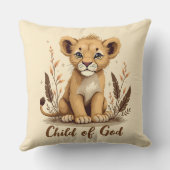 愛らしいライオンクブクリスチャンアートフェイズ引用文 クッション (裏面)