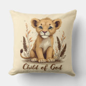 愛らしいライオンクブクリスチャンアートフェイズ引用文 クッション (正面)
