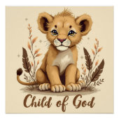 愛らしいライオンクブクリスチャンアートフェイズ引用文 ポスター (正面)