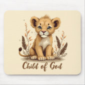 愛らしいライオンクブクリスチャンアートフェイズ引用文 マウスパッド (正面)