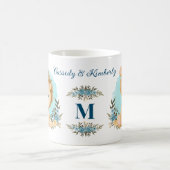 愛らしいライオンズ氏ミセス・モノグラパーソナライズされたム コーヒーマグカップ (中央)