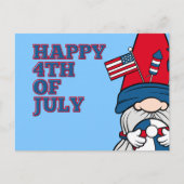 愛らしいライトブルーと赤の愛国的な格言 ポストカード (正面)