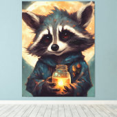 愛らしいラクーンと魔法のポーション キャンバスプリント (インサイチュ (ウッドフロア))