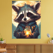 愛らしいラクーンと魔法のポーション キャンバスプリント (インサイチュ (リビング))