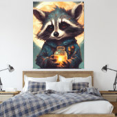 愛らしいラクーンと魔法のポーション キャンバスプリント (インサイチュ (寝室))