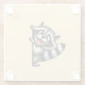 愛らしいラクーンのクリスマスピーク – かわいい休日Gif ガラスコースター (裏面)