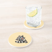 愛らしいラクーンのクリスマスピーク – かわいい休日Gif コースター (側面)