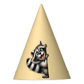 愛らしいラクーンのクリスマスピーク – かわいい休日Gif パーティーハット (正面)