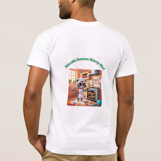 愛らしいラクーンベーカリーシェフTシャツ Tシャツ (裏面)