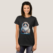 愛らしいラグドール猫デザイン Tシャツ (正面フル)