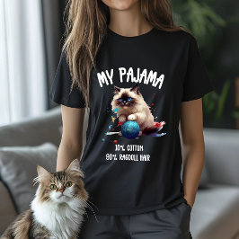 愛らしいラグドール猫パジャマデザイン猫好き Tシャツ
