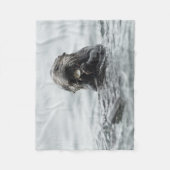 愛らしいラッコ フリースブランケット (正面)