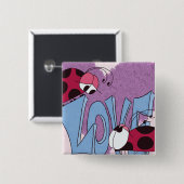 愛らしいラディバグ愛の漫画 缶バッジ (正面&裏面)