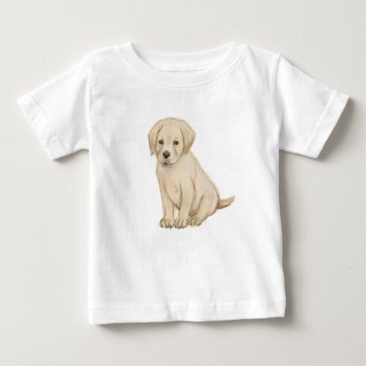 愛らしいラブラドールの子犬のスケッチ ベビーTシャツ (正面)
