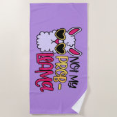 愛らしいラマは私のプロブラマ・パープルを愛さない ビーチタオル (正面)