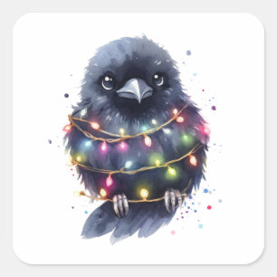愛らしいラヴェン・クリスマス スクエアシール