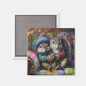 愛らしいリスお洒落ク動物 マグネット (正面/裏面)