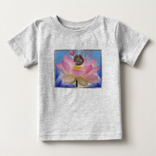 愛らしいリスちゃんのハート ベビーTシャツ (正面)