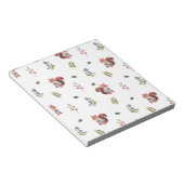 愛らしいリスと森の果実のパターン ノートパッド (アングル)