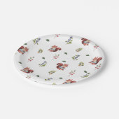 愛らしいリスと森の果実のパターン ペーパープレート (アングル)