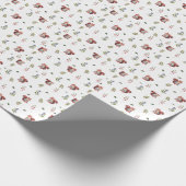 愛らしいリスと森の果実のパターン ラッピングペーパー (角)