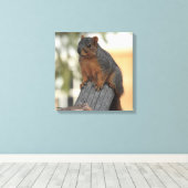 愛らしいリスの写真 キャンバスプリント (インサイチュ (ウッドフロア))