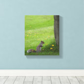 愛らしいリス キャンバスプリント (インサイチュ (ウッドフロア))