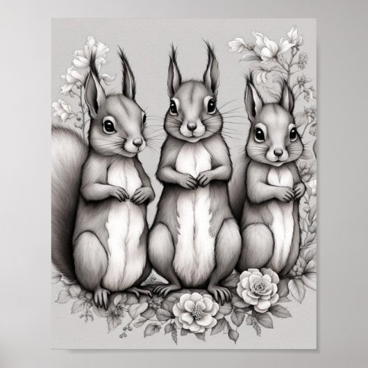 愛らしいリス ポスター (正面)