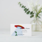 愛らしいリトルエイリアン&ソーサ飛んでいるー 名刺 (スタンド正面)