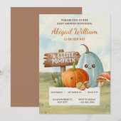 愛らしいリトルパンプキンベイビーシャワーの招待状 招待状 (正面/裏面)